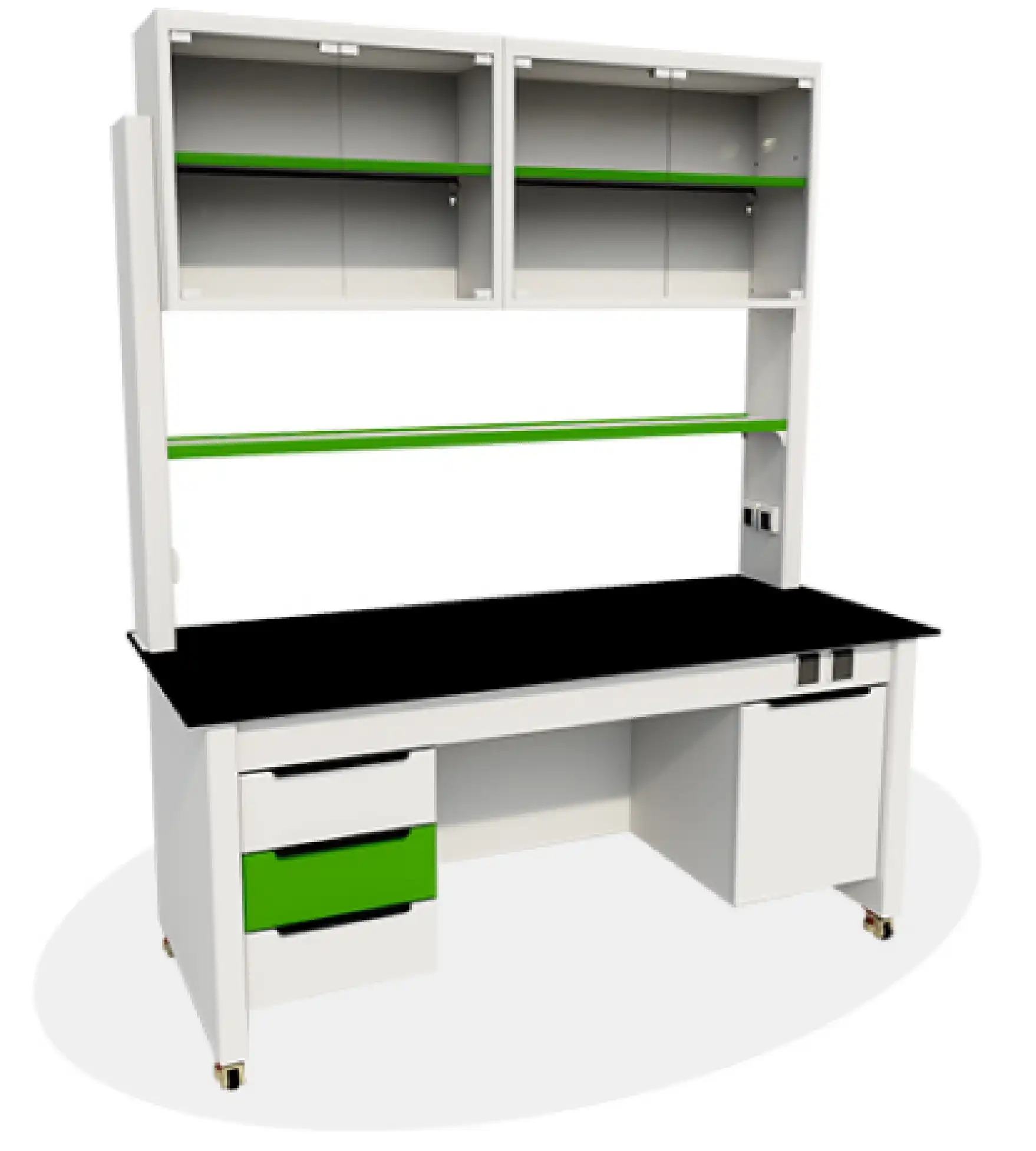 Are lab tables with hanging cabinets customizable?